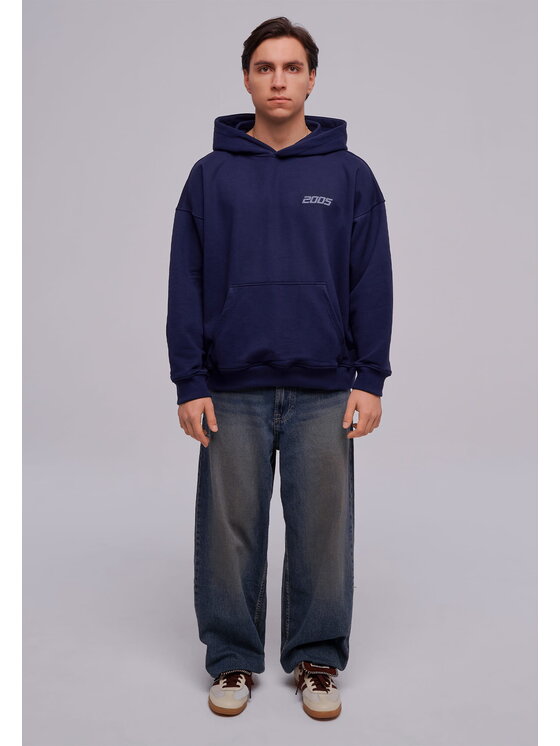 2005 2005 Mikina Basic Modrá Oversize