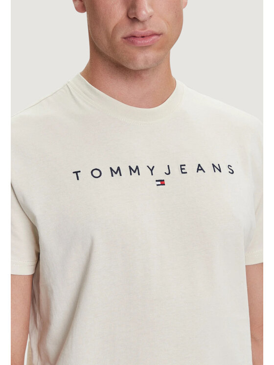 Tommy Jeans Tommy Jeans T-shirt TJM REG LINEAR LOGO Beige Casual Fit