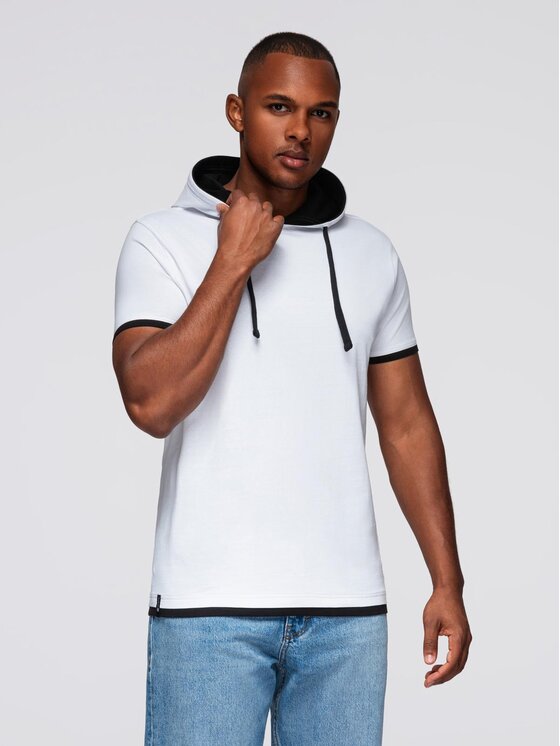 Ombre Ombre T-Shirt OM-TSCT-0256 Biały Regular Fit