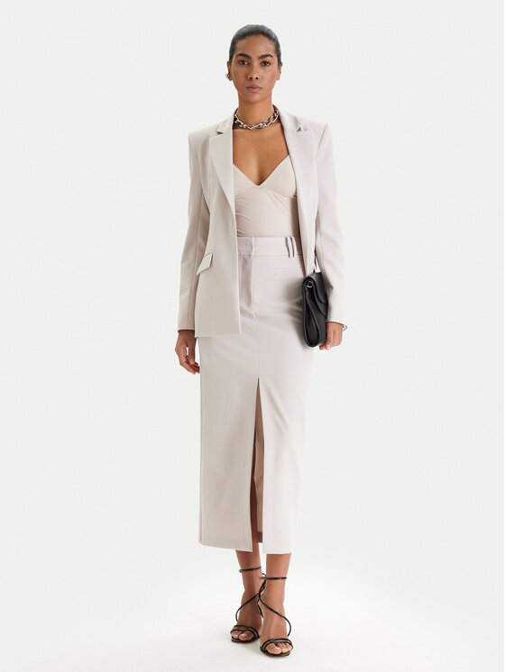 Patrizia Pepe Patrizia Pepe Spódnica midi 8G0515/A498-S748 Szary Regular Fit