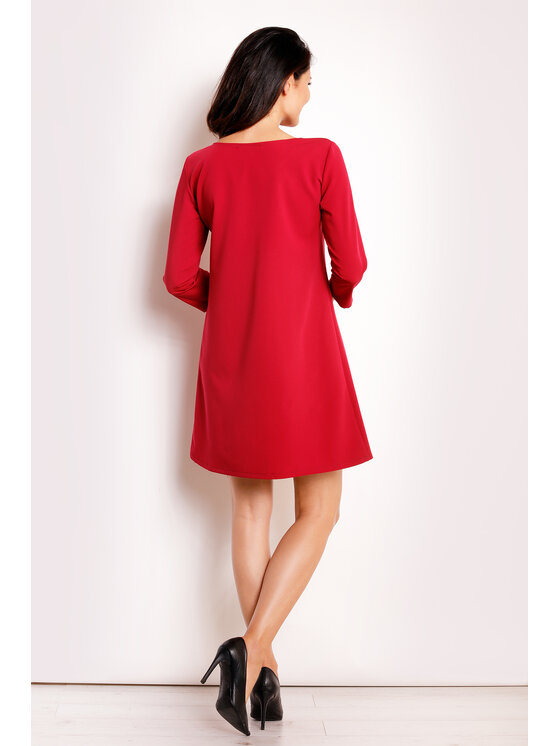 Infinite You Infinite You Sukienka codzienna M111 Bordowy Basic Fit