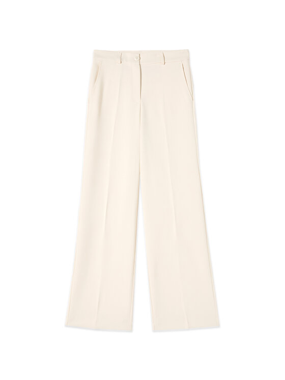 Oltre Oltre Spodnie materiałowe P02LR209930N021 Biały Baggy Fit