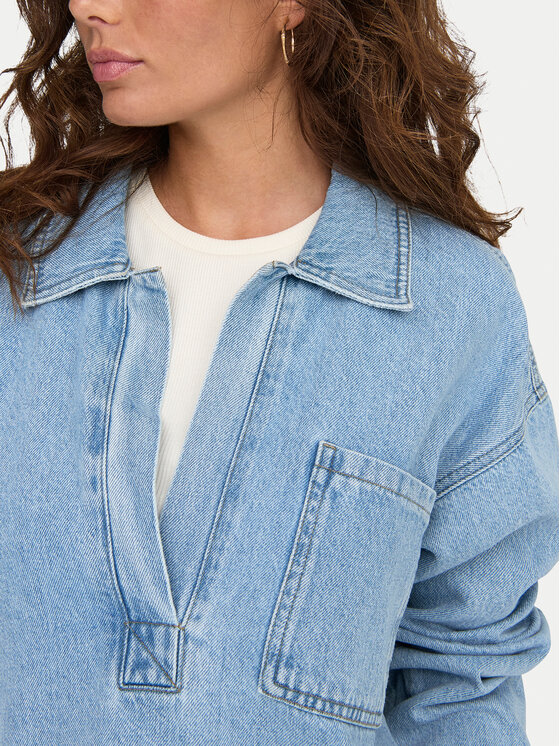 ONLY ONLY Τζιν πουκάμισο Birdie 15347086 Μπλε Regular Fit