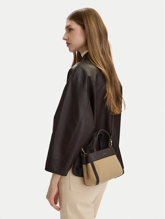 Calvin Klein Calvin Klein Geantă Ck Canvas Mini Tote Crossbody LV04F3504G Maro