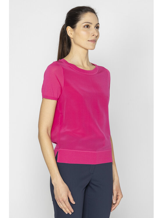Deni Cler Milano Deni Cler Milano Bluzka T-DC-1236-E2-80-33-1 Różowy Regular Fit