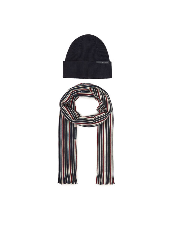 Tommy Hilfiger Tommy Hilfiger Set Fular și Căciulă Th Corp Love AM0AM12939 Bleumarin