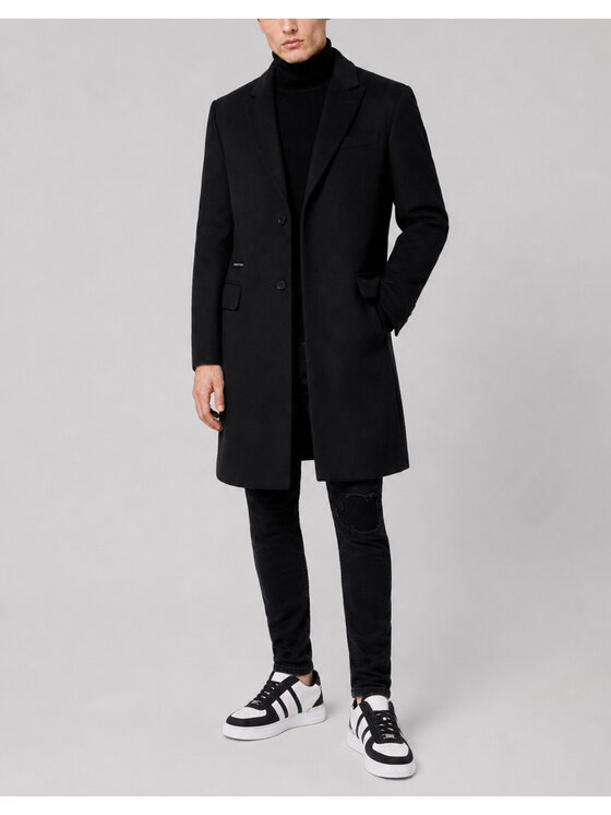 PHILIPP PLEIN PHILIPP PLEIN Płaszcz zimowy 31440 Czarny Regular Fit