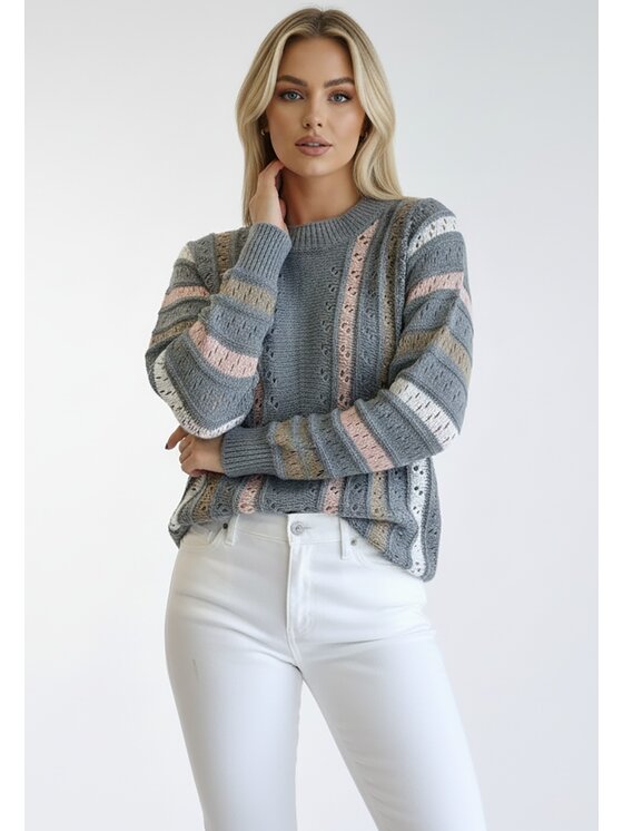 FIGL FIGL Πουλόβερ M1276 Γκρι Regular Fit