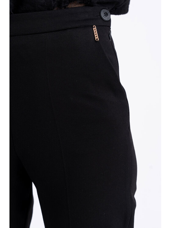 CLICK CLICK Kalhoty z materiálu 30-453 Černá Tapered Fit