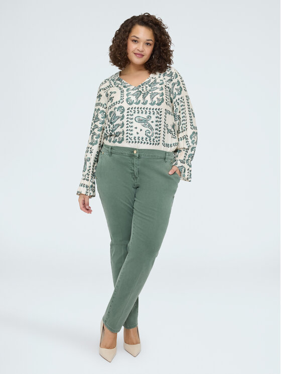 Fiorella Rubino Fiorella Rubino Spodnie materiałowe P712T005165N005 Zielony Regular Fit