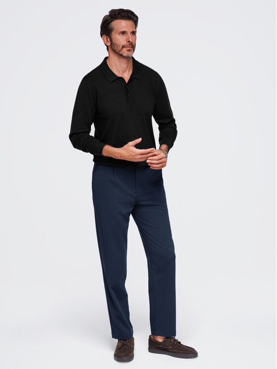 Ombre Ombre Polokošile OM-POLS-0151 Černá Regular Fit