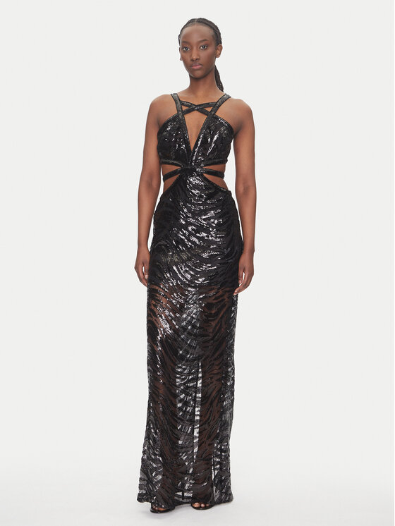 Just Cavalli Just Cavalli Официална рокля 78PAO951 Черен Slim Fit