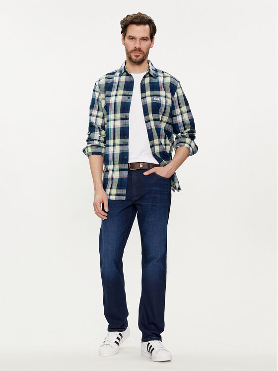 Wrangler Wrangler Jeansy Greensboro 112350837 Granatowy Straight Fit