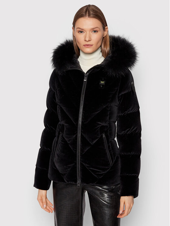 Blauer Blauer Пухено яке Anita Velvet 21WBLDC03042 005775 Черен Regular Fit