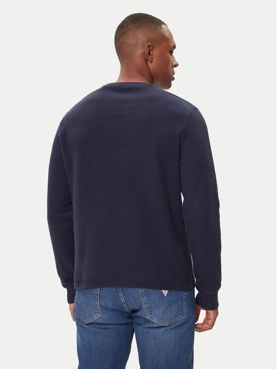 Guess Jeans Guess Jeans Тениска с дълъг ръкав M4BI77 KCII1 Тъмносин Regular Fit
