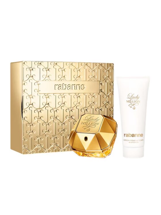 Zestaw zapachowy Paco Rabanne, Lady Million zestaw woda perfumowana spray 80ml + balsam do ciała 100ml