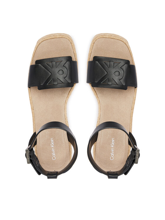 Calvin Klein Calvin Klein Espadrilky Wedge Espad 70 Embl Lth HW0HW02897 Černá
