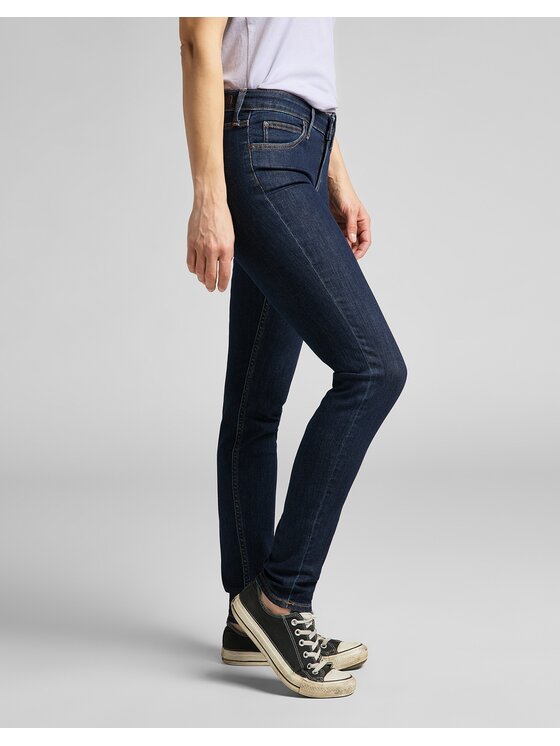 Lee Lee Jeansy Scarlett Solid Blue Granatowy Skinny Fit