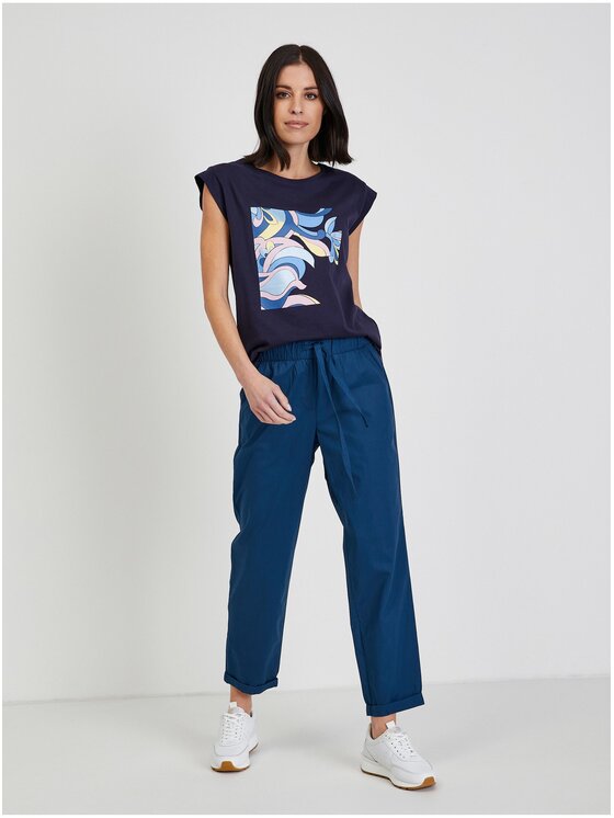 Orsay Orsay T-Shirt 166436-526000__M Granatowy Regular Fit