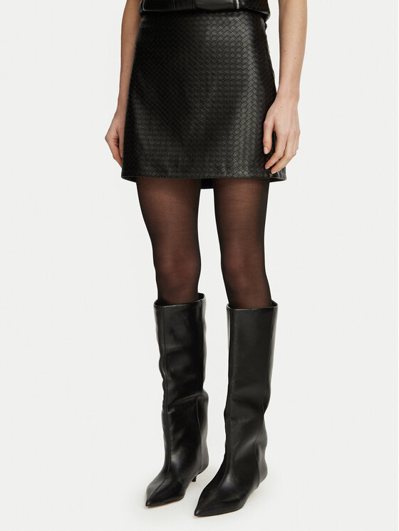 Guess Guess Dirbtinės odos sijonas W6BD06 W4056 Juoda Regular Fit