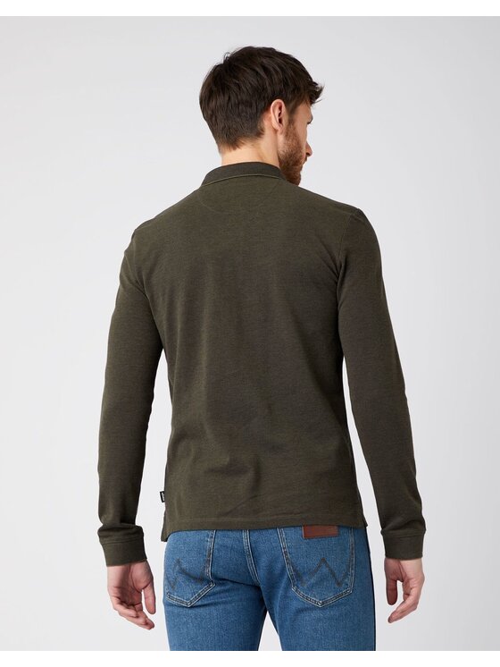 Wrangler Wrangler T-shirt LS REFINED POLO Verde Regular Fit