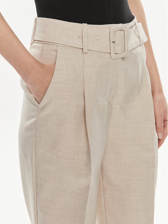 Vero Moda Vero Moda Medžiaginės kelnės Nancy 10304626 Smėlio Straight Fit