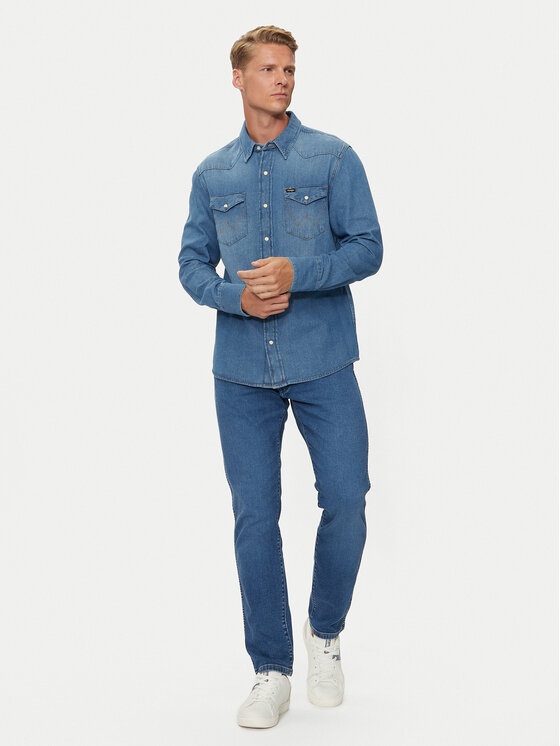 Wrangler Wrangler Koszula jeansowa Western 112341913 Niebieski Regular Fit