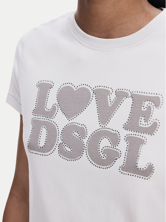 Desigual Desigual Póló Love Dsgl 25SWTK10 Szürke Regular Fit