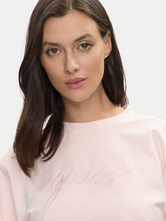Guess Guess Felpa Carrie O3YQ01 KBS91 Rosa Regular Fit
