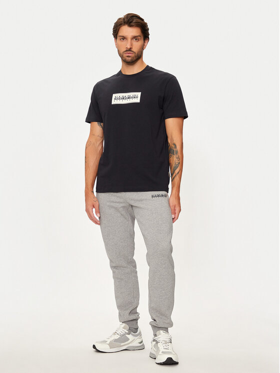 Napapijri Napapijri Spodnie dresowe M-box Logo NP0A4I32 Szary Regular Fit