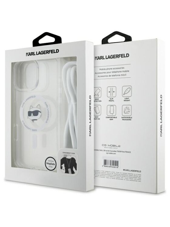 KARL LAGERFELD KARL LAGERFELD Etui na telefon IML Choupette Head & Cord Przezroczysty