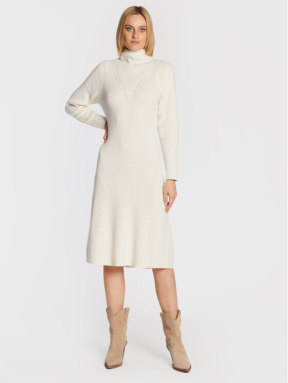 Notes Du Nord Notes Du Nord Трикотажна сукня Erin 12823 Білий Regular Fit