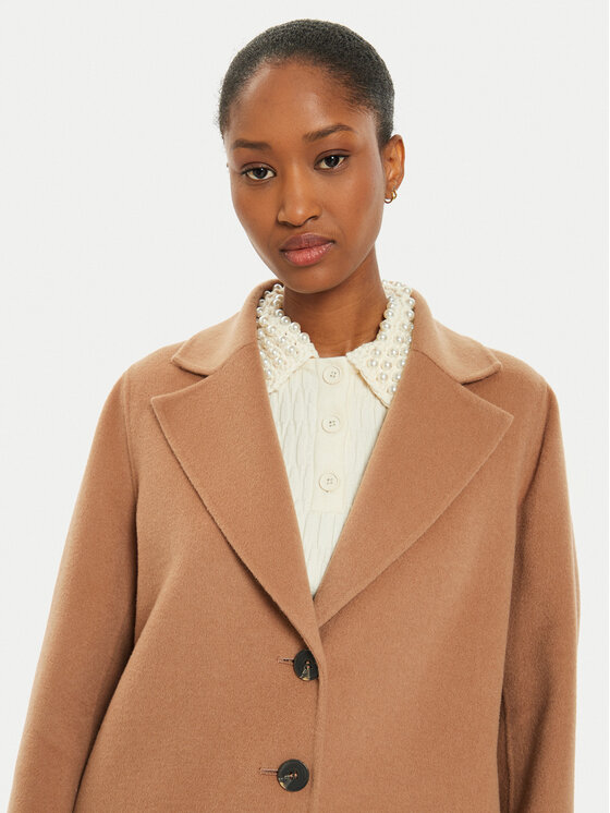 Marella Marella Cappotto di lana Won 2423016041 Marrone Regular Fit