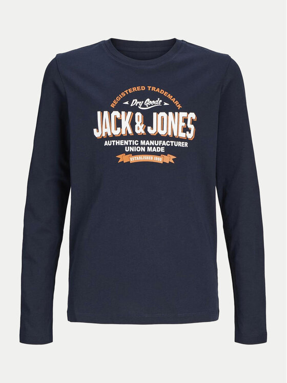 Jack & Jones Junior Jack & Jones Junior Bluzka Logo 12258880 Granatowy Regular Fit