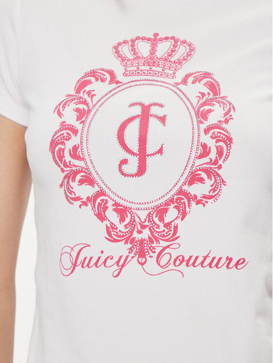 Juicy Couture Juicy Couture Tričko Heritage Crest Tee JCWCT24337 Biela Slim Fit