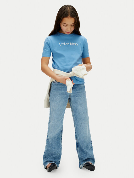 Calvin Klein Jeans Calvin Klein Jeans Tričko Inst Logo LV1CKSJA29 Modrá Regular Fit
