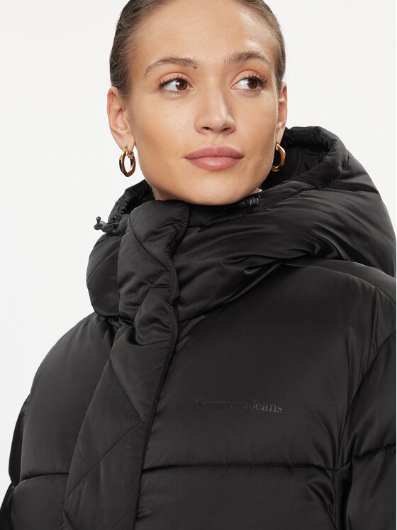 Tommy Jeans Tommy Jeans Geacă de iarnă Ovr Satin DW0DW16586 Negru Regular Fit
