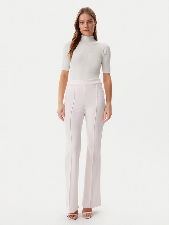 Guess Guess Kalhoty z materiálu W4YB01KCBO2 Růžová Flare Fit