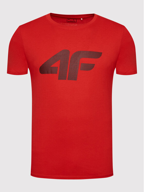 4F 4F T-Shirt H4L22-TSM353 Czerwony Regular Fit