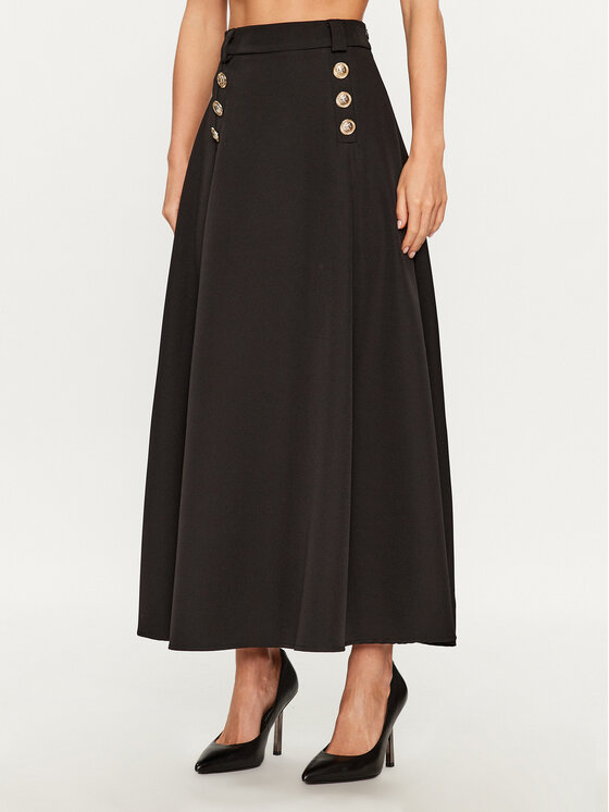 Maryley Fustă maxi 23IB702/41BK Negru Regular Fit