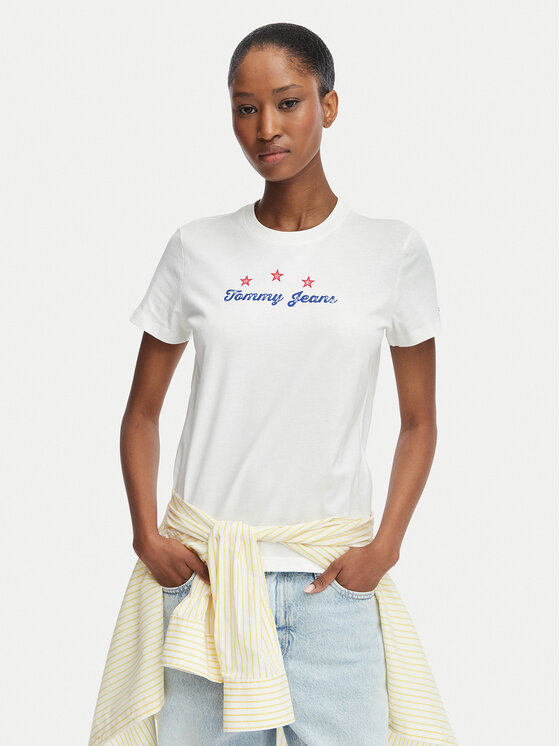 Tommy Jeans Tommy Jeans T-Shirt DW0DW23481 Λευκό Regular Fit