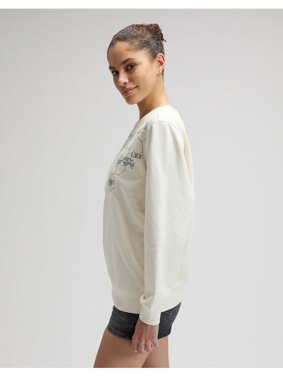 Lee Lee Bluza FLOWER SWS Biały Regular Fit