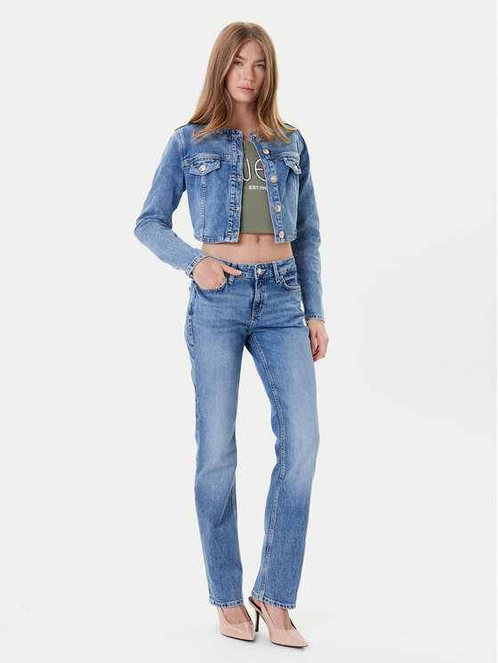 Guess Guess Τζιν μπουφάν W5YN53 D5QP2 Μπλε Regular Fit