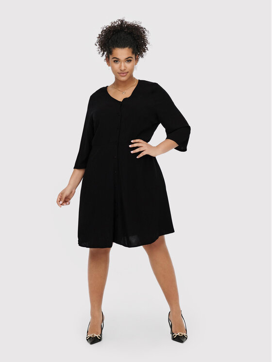 ONLY Carmakoma ONLY Carmakoma Sukienka koszulowa Megan 15256798 Czarny Regular Fit