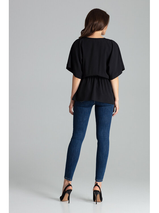 Lenitif Lenitif Blusa L063 Nero Regular Fit