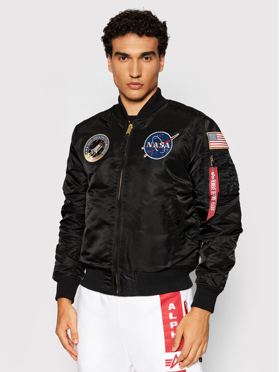 Alpha Industries Alpha Industries Bomber stila jaka Nasa 166107LP Melns Slim Fit