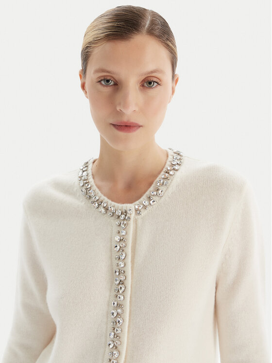 KAOS KAOS Pletena jopica RI1KT018 Écru Regular Fit