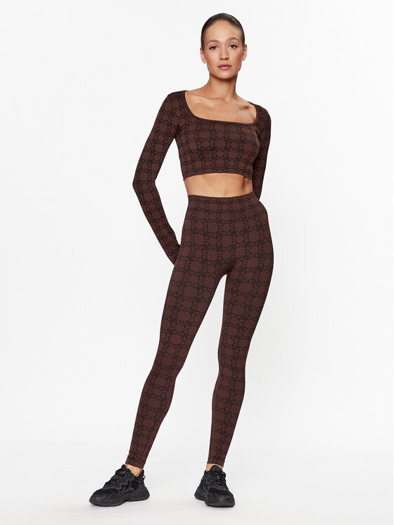 Guess Guess Blūze V3BP05 ZZ04N Brūns Slim Fit