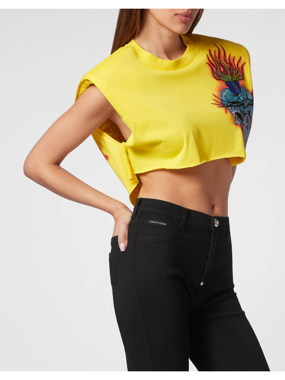 PHILIPP PLEIN PHILIPP PLEIN Tank top 2587 Žlutá Skin Tight Fit