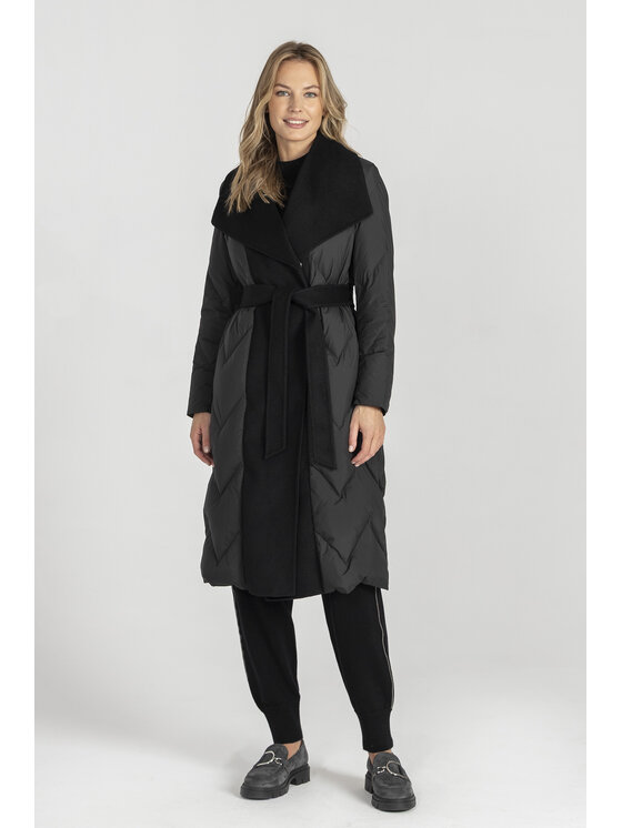 Deni Cler Milano Deni Cler Milano Płaszcz T-DC-8056-E5-90-90-1 Czarny Regular Fit